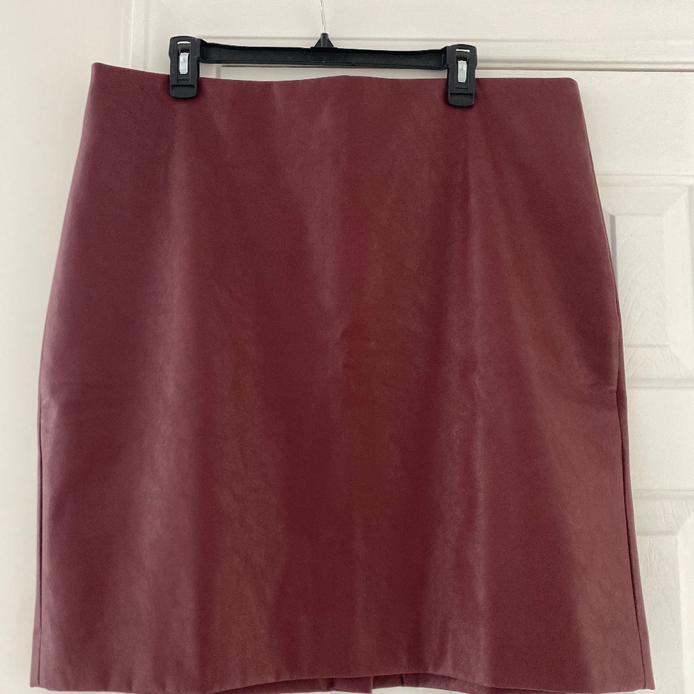 J. Crew Factory Faux-leather pencil skirt